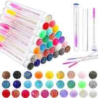 50/100 stücke Wiederverwendbare Wimpern Pinsel Rohr für Wimpern Verlängerung Einweg Mascara Zauberstäbe Augenbraue Pinsel Applikator Wimpern Pinsel