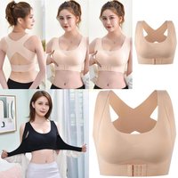 31BF Women 2-In-1 Seamless Bra Underwear Front Buckle Push Up Bralette Criss for Cross Back Wireless Posture Corrector for Ta