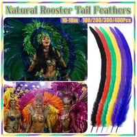 100-400Pcs Natural Rooster Tail Feathers Carnival Feather Colorful Rooster Tail Feathers Wedding Feather Halloween Party Perform