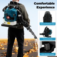 Backpack Leaf Blower 75.6cc 4-Stroke Gas Powered Blower Cordless Garden Blower for Yard Lawn Care Street Cleaning