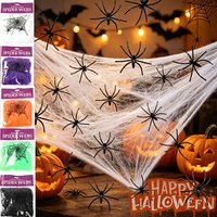 Halloween Stretchy Artificial Spider Web White Cobweb for Party Scene Props Horror House Decor Scary Accessory Decoratie Feest