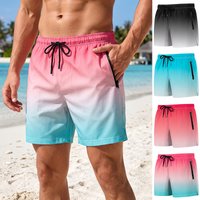 Men's Beach Shorts with Mesh Liner Summer Casual Board Shorts with Zipper Side Pockets Swim Trunks Swimwear Swimsuit Beachwear