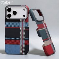 Kevlar Carbon Fibre Checkered Pattern Magnetic Wireless Charging Case For iPhone 17 16 15 14 13 Pro Max Hard PC Bumper Cover