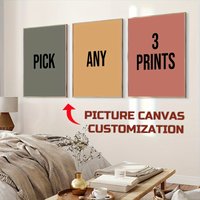 3pcs,Unframed,customized family photo,couple photo,baby photo,wedding photo canvas poster,customized wall art decor painting