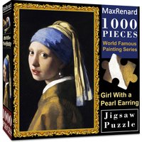 MaxRenard Puzzle 1000 Teile für Erwachsene Jan Vermeer Mädchen mit Perlenohrring Umweltfreundliches Weihnachtsgeschenk aus Papier