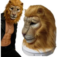 Beast Lion Mask Cosplay White Lion Animal Latex Helmet Carnival Dress Up Halloween Party Costumes Props