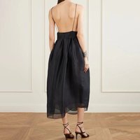 Stylish and sexy halter-neck backless maxi dress, high-quality party black gown, 2026 new style, Y2K, women's silk dress.