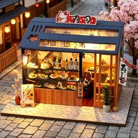 Casa Diy Holz Miniatur Puppenhaus Kleines Haus Kit 3D Puzzle Montage Gebäude Spielzeug Mit Möbeln LED Lichter Puppenhaus Geschenke