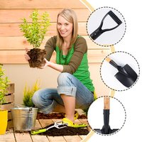 36/50.5cm Manganese Steel Garden Shovel with Wooden Handle, Rustproof Digging Trowel for Planting, Gardening, Camping Beach Use