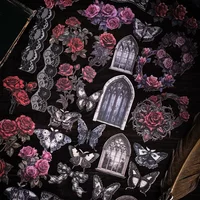 20pcs Decorative Stationery Cat Dark Fantasy Gothic Hard Card Sticker Black Writing Alien Material package Background 120*86mm