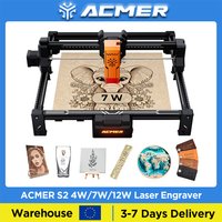 ACMER S2 12W 7W 4W Lasergraviergerät Arbeitsbereich 300*300mm Aufrüstbare Gravur- und Schneidemaschine für Gravierbares Holz Lackiertes Metall