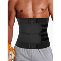 Men 4-Row Hook Waist Trainer Slimming Belt Sauna Sweat Fat Burner Abdomen Compression Shaper Posture Corrector Fitness Trimmer