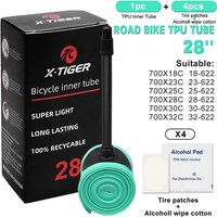 X-TIGER 2024 New Ultralight Bike Inner Tube 18-32C Road MTB Bicycle TPU Tire 700C 45/65/85mm Length French Valve Bike Light Tube