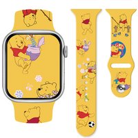 Disney Winnie The Pooh Strap for Apple Watch 11 10 9 8 Silicone Band Replaceable Bracelet for iWatch 46mm 44mm 42mm 41mm Dial