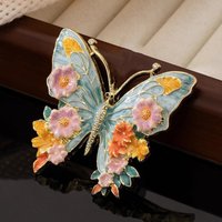 Vintage Artistic Enamel Butterfly Brooch Fashionable Versatile Heavy-Duty Colorful Classic Insect Series Unisex Pin for Women