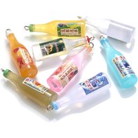 iYOE 10pcs 9x33mm Mix Drinks Bottle Charms Funny Resin Pendant Charms For Making Earring Necklace DIY Craft Keychain Accessories
