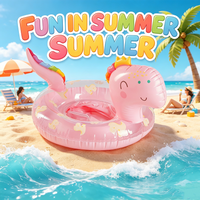 Cute Dinosaur Shape Inflatable Swim Ring, Thick PVC Floating Tube Adult Water Float Circle Portable Beach Pool Swimming Floaties