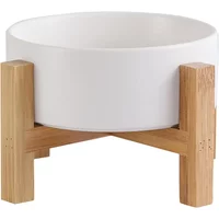 A1 Selbstmontierbarer Keramik-Doppelkatzenschüssel-Hundeschüssel 400ML Haustier-Futter- und Wasserschüssel Katzen- und Welpenfutterspender Produktzubehör Futter- und Wasserschüsseln
