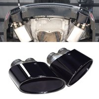 Car Oval Exhaust Tip For Audi RS3 RS4 RS4 RS5 RS6 Double Inner Muffler Tip For S3 S4 S5 S6 Exhaust System Exhaust Pipe Tailpipe