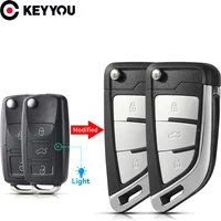 KEYYOU NEW Modified Version for VW for Volkswagen Bora Golf Polo Passat Touran Seat Skoda Beetle Touran Jetta Car Key Case
