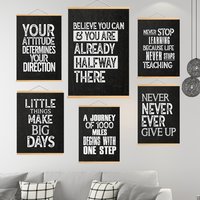 Inspirational Wall Poster Positive Scrolls Canvas Painting Affirmation Art Dots For Classroom Office Decor Eid Al-Adha Mubarak