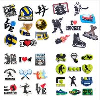 Tennis Football Basketball Shoe Charms Buckle Cartoon Sports Series DIY Shoe Decorations Accessories For Sports Sandals Slipper