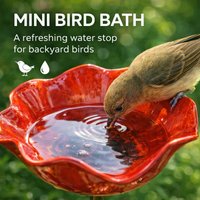 Butterfly Bee Bath Bowl with Flower Design Butterfly Feeder Decorative Metal Flower Garden Stake for Outdoor Yard Patio Decor