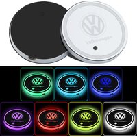 1/2PC Luminous Water Cup Holder Glowing Car Coasters Anti Slip Mat Non-Slip Pads For Volkswagen GTI Golf Polo Passat Jetta T-ROC