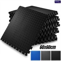 12Pcs EVA Foam Interlocking Floor Mats 60x60cm Gym Flooring Tiles Exercise Yoga Mat Non-Slip Shock Absorbing 10mm