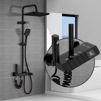 Digital Display Shower Set Rainfall Bathroom Shower Faucet Kit With Bidet Wall Mounted Brass Hot Cold Water Mixer Tap System
