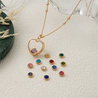 Love Glass Box DIY Accessories Necklace December Birthday Stone Small Accessories Gold Plated