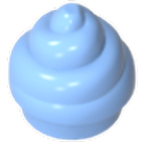 Gobricks GDS-90098 Plate, Round 1 x 1 with Horizontal Swirl / Twist compatible with lego 53119 Assembles Building Blocks