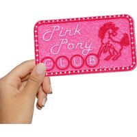 1PC Y2K Pink Pony Club Embroidered Patch Iron On Sew On Patches For Clothing Cap Bag Jacket DIY Gift Girls Badge Hot Adhesive