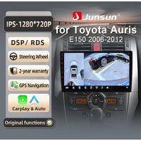 Junsun do Toyota Auris E150 2006-2012 9 Cali 4GB 64GB Android 13 Car Stereo GPS Nawigacja Carplay Radio Samochodowe DSP Bluetooth FM Obsługa Sterowania Kierownicą Wejście USB AUX Gotowy do Kamery