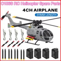 C186S RC-Helikopter 7,4V 350mAh Batterie Rotorblätter C186S Ferngesteuertes Flugzeug Ersatzteile Zubehör C186S Batterie Propeller USB