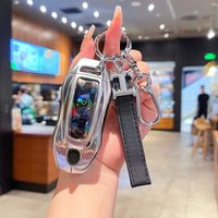 Premium Zinc Alloy Key Cover Case for Porsche Macan EV/Macan Turbo (2024-2025) - Protective Key Fob Shell Key Bag Chain