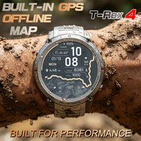 T-Rex 4 Military All-Terrain Smartwatch mit präziser Offline-Karte, integriertem GPS-Kompass, Höhenmesser, 5ATM wasserdicht, Schwimmsportuhr für Herren