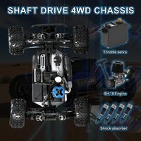 Professional Nitro Powered Rc Car VRX Racing RH1002 Two Speed 1/10 Scale 4WD Truck Hot Sale Toy for Children Adults