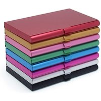 Professional Business Card Case for Men & Women - Stainless Steel Aluminum Metal Credit Card Holder with Box Cover