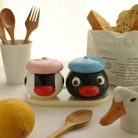 Cute Penguin Family Mini Ceramic Seasoning Jar,Home Kitchen Salt and Sugar Jar Candy Box,Seasoning Organizer,Kitchen Accessories
