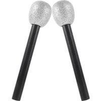 2Pcs Glitter Pretend Microphones Microphone Photo Props Party Favors Simulation Microphone Prop Pretend Play