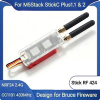 NRF24L01 & CC1101 Module For M5Stack StickC Plus 2, 433MHz & 2.4GHz Development Compatible Bruce Firmware, PINGEQUA Stick RF 424