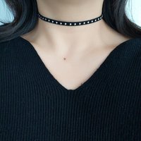 HOT! Punk Sweet Rivets Black Choker Clavicle Chain Collar Necklace Accessories For Women Gift