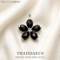 Pendant Crystal Flower Black Brand Fashion Jewelry Europe Accessories 925 Sterling Silver Gift For Women