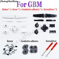1 Set Screw Sets For GBM Full Set L R D-Pad Keypad Buttons With Rubber Conductive Buttons Replacement Repair tool