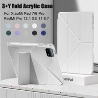 For RedMi Pad SE 11 Pro 12.1 Case Acrylic Back Tablet Cover For RedMi Pad SE 8.7 POCO Pad 12.1 MiPad 7 8 11.2 Awake/Sleep Funda