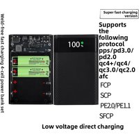 22.5W Battery Fast Charge Storage Box 4x18650 Dual USB Type C DIY Power Bank Case 10W 18W For Android Micro USB For Smart Phones