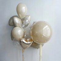 Sand white latex party balloon set heart-shaped aluminum foil balloons Mother's Day birthday wedding season shower decoration