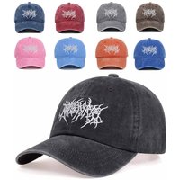 Visors Embroidery Baseball Caps Gothic Street Punk Hip-hop Distressed Faded Cap Adjustable Washed Baseball Hats
