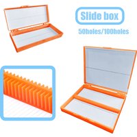 50/100Slots Microscope Slide Storage Box With Secure Lid For Lab Specimen Organization Laboratory Equipment